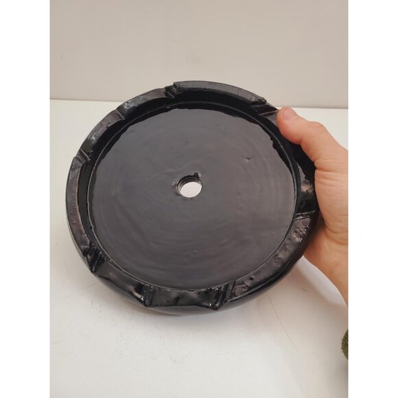 vintage Round base for pot,figurine, Vase base,Oriental darkbrown base,base for - Picture 6 of 10